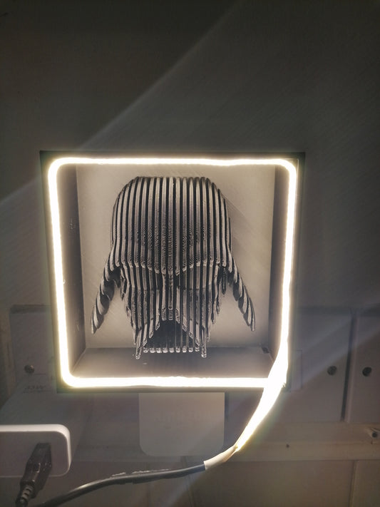 Layered Darth Vader in Frame with Led Lights